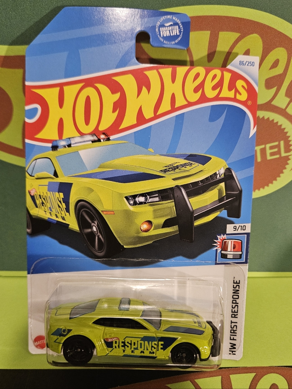 HotWheels Lime Green Camaro SS 'Response Team' First Response Car.